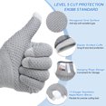 thumbnail image 3 of Uxcell Cut Resistant Gloves Touchscreen Level 5 Protection Cutting Gloves Anti Cut Kitchen Work Glove for Mandolin Slicing,Gray, Large, 2 Pair, 3 of 6