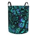 thumbnail image 2 of Xecao Blue Floral with Butterflies Print Laundry Hamper Basket,designed for Blanket Storage and Nursery Clothes in the Bedroom, 2 of 8