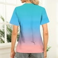 thumbnail image 4 of Karight Womens Short Sleeve Tops Casual Asymmetrical Neck Cute Summer Shirts Button Loose Fit Business Dressy Blouses, 4 of 7