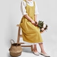 thumbnail image 4 of Retro Style Cross Back Apron for Women and Girls, Vintage Cute Pinafore Dress with Two Large Pockets, Cotton/Linen Blend for Gardening, Cooking, Baking, and Crafting, 4 of 5