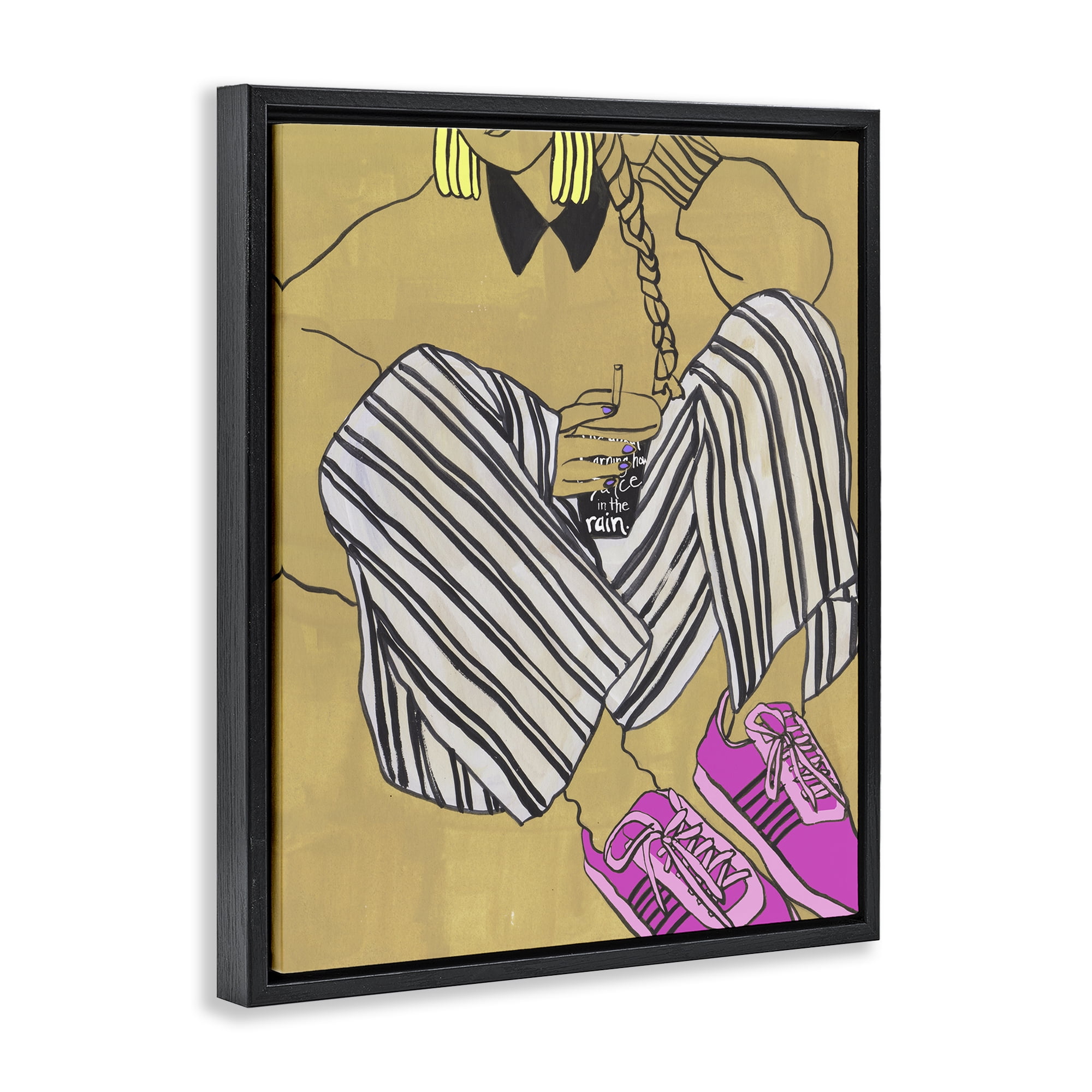 Stupell Industries Crimson Thread Fashionista Black Framed Floater Canvas Wall Art, design by Melissa Wang