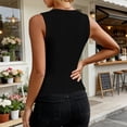 thumbnail image 5 of ClodeEU Women's Lace Trim Scoop Neck Tank Top, Slim Fit Sleeveless Basic Tee Black,Women's Plus L, 5 of 5