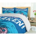 thumbnail image 5 of Ambesonne Ocean Duvet Cover Set, Kraken Motivation Words, Calking, Pink Royal Blue, 5 of 6
