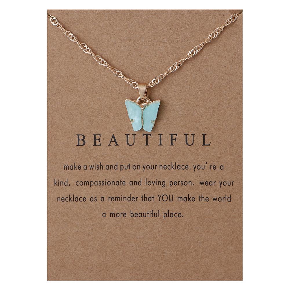 Butterfly Acrylic Pendant Necklace Clavicle Choker Jewelry Chain New Women T6A6 - image 5 of 9