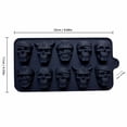 thumbnail image 3 of Skull Silicone Mold with 10-Cavity Pirate and Viking Skull Design, Black, for Ice, Chocolate, and Resin Crafts, 3 of 6