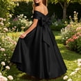 thumbnail image 4 of Shihyeh Girls Strapless Satin Ball Gown With Bow Flower Girl Dress For Wedding Bridesmaid Pageant Birthday Party Floor Length A-Line Dress For Kids Teens, 4 of 9