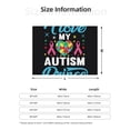 thumbnail image 3 of KLL I Love My Autism Print Fleece Throw Blanket, Horizontal Fleece Bedding Cute Soft Blankets Comfy Fleece Flannel Plush Home Decor for Couch & Bed -80"x60", 3 of 9