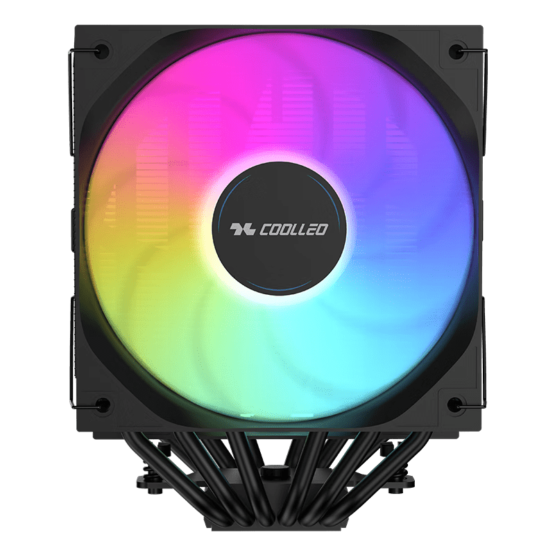COOLLEO B60T LCD BLACK ARGB Screen Display Air-Cooled  Radiator , CPU Air cooler ,WHITE CPU heat sink i7 LGA1851 AM5 9800x3d