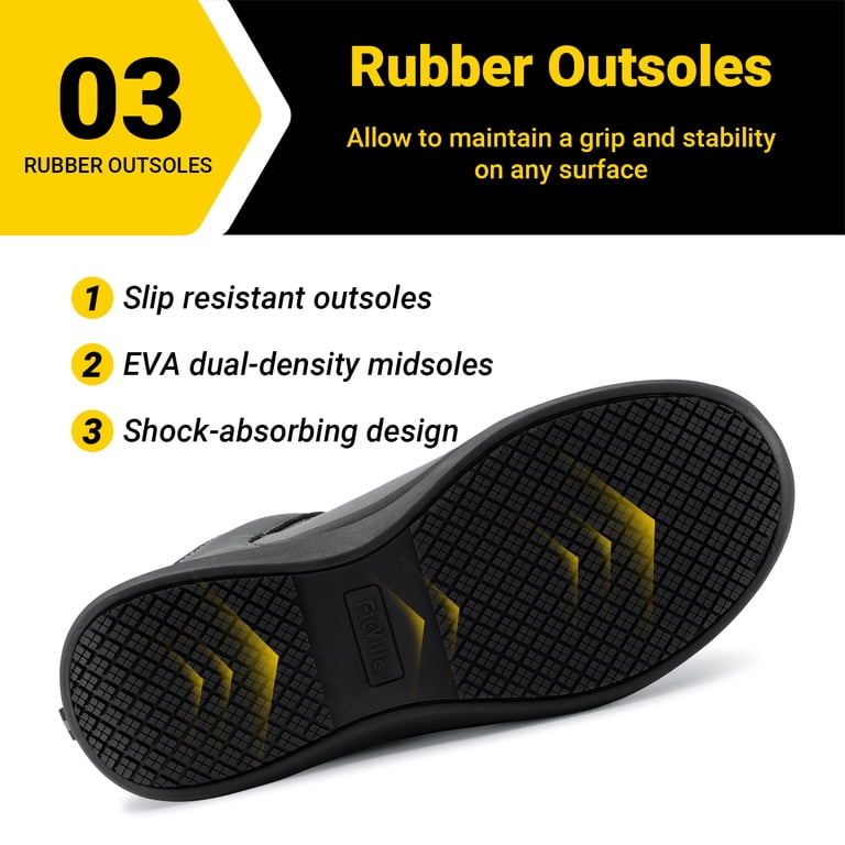 FitVille Extra Wide Mens Steel Toe Safety Shoes Slip Resistant