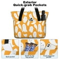thumbnail image 2 of Tote Bag for Women - Orange Halloween Ghosts Shoulder Bag - Large Utility Work Duffle Bag with Zipper Handbag for Travel, Work, Sprots, 2 of 5