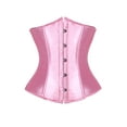 thumbnail image 4 of Fashion Satin Underbust Bustier Corset Black White Party Clubwear Night Lingerie Plus Size Waist Training Corsets Tops+G-String, 4 of 8