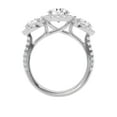 thumbnail image 3 of Unique Moments 3ct Lab Grown 3 Stone Halo Diamond Engagement Ring 10K White Gold, 3 of 6