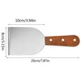 thumbnail image 3 of Eqslft 1PCS Stainless Steel Grill Griddle Spatula Scraper Flat Straight Blade with Wooden Handle for Pizza Pancake BBQ, 3 of 5