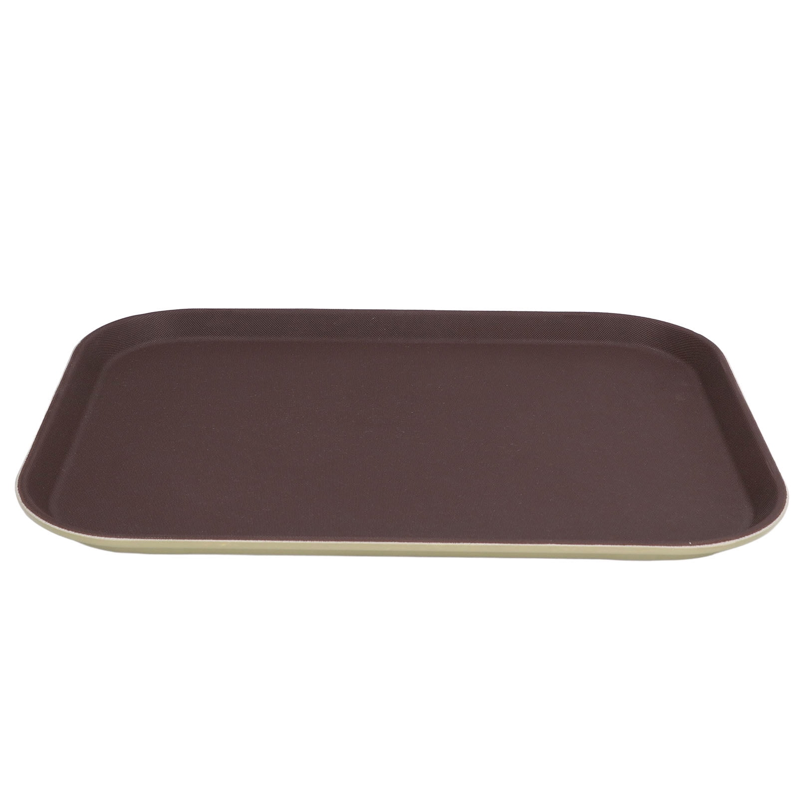 Brown Serving Tray, Heat Resistant Round Serving Tray Nonslip Rubber