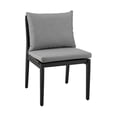 thumbnail image 2 of Ollie 20 Inch Patio Armless Dining Chair, Set of 2, Aluminum, Gray Cushions, 2 of 5