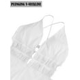 thumbnail image 3 of Spencer Women's One Piece Swimsuits Tummy Control Cutout Deep V High Waisted Bathing Suit Back Tie Swimwear, White, 3 of 9