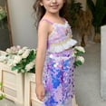 thumbnail image 6 of LUOGENLI Girls Dresses Size 12-14 Spring Girl Sequin Skirt with Pleated Tulle Skirt Kids Birthday Wedding Party Dress Gown Girls Skirts with Shorts Underneath Size 8 5-6 Years, 6 of 9