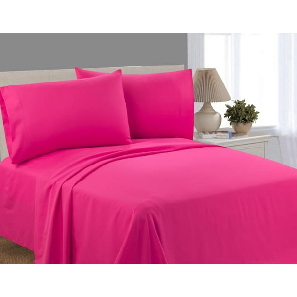 Mainstays Microfiber Sheet Set, Twin/Twin XL, Fuchsia