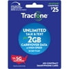 Tracfone $25 Smartphone Unlimited Talk & Text 30-Day Prepaid Plan (2GB at high speeds) e-PIN Top Up (Email Delivery)