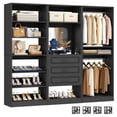thumbnail image 5 of Homieasy Modular Closet System, 75" Freestanding Closet Organizer System with 3 Drawers, Shoe Rack Tower, Mirror, and 2 Hanging Rods, Wooden Closet Tower for Walk-in Closet, Bedroom, Black, 5 of 8