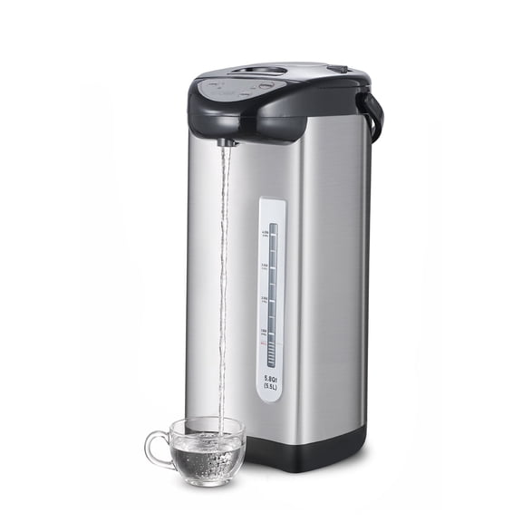 Commercial Chef Electric Hot Water Dispenser, 730W Stainless Steel Water Boiler with 5.8 Qt. Capacity, Chlorine Removal, CHHWD10B, Stainless/Black
