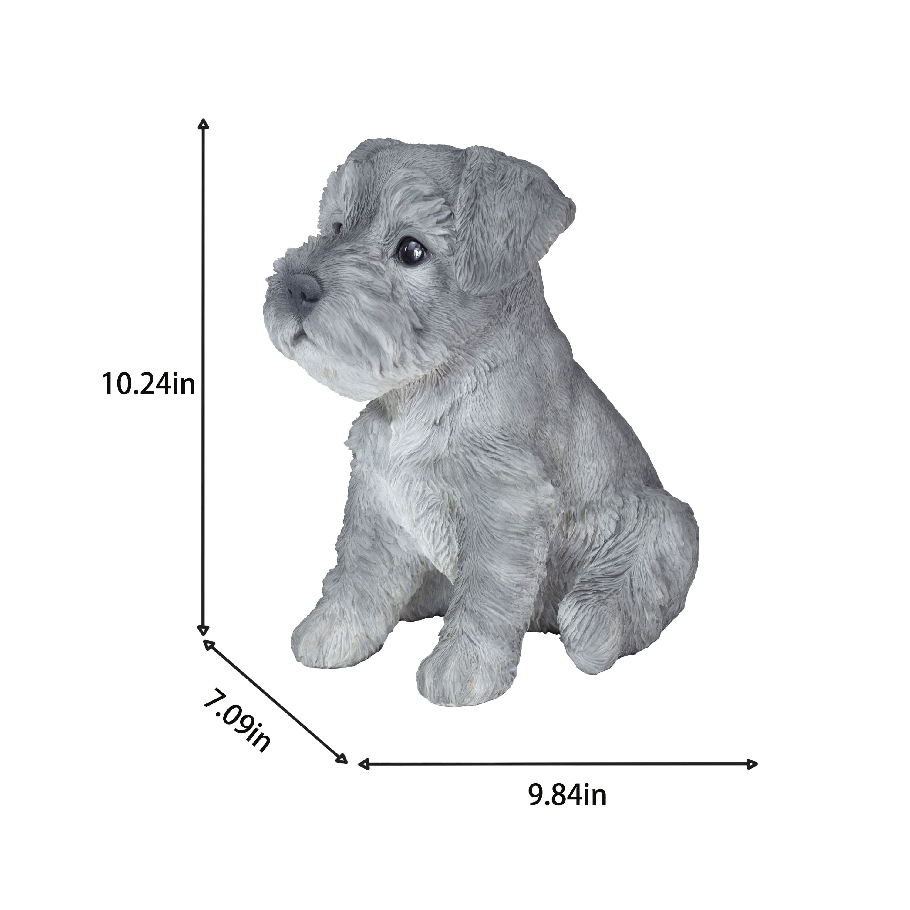 SOREAL Grey Baby Schnauzer | Handpainted Decorative Puppy Statue for Home & Garden Decor | Premium Polyresin Dog Statue | Gift for Dog Lovers | Weather-Resistant Indoor/Outdoor Decor