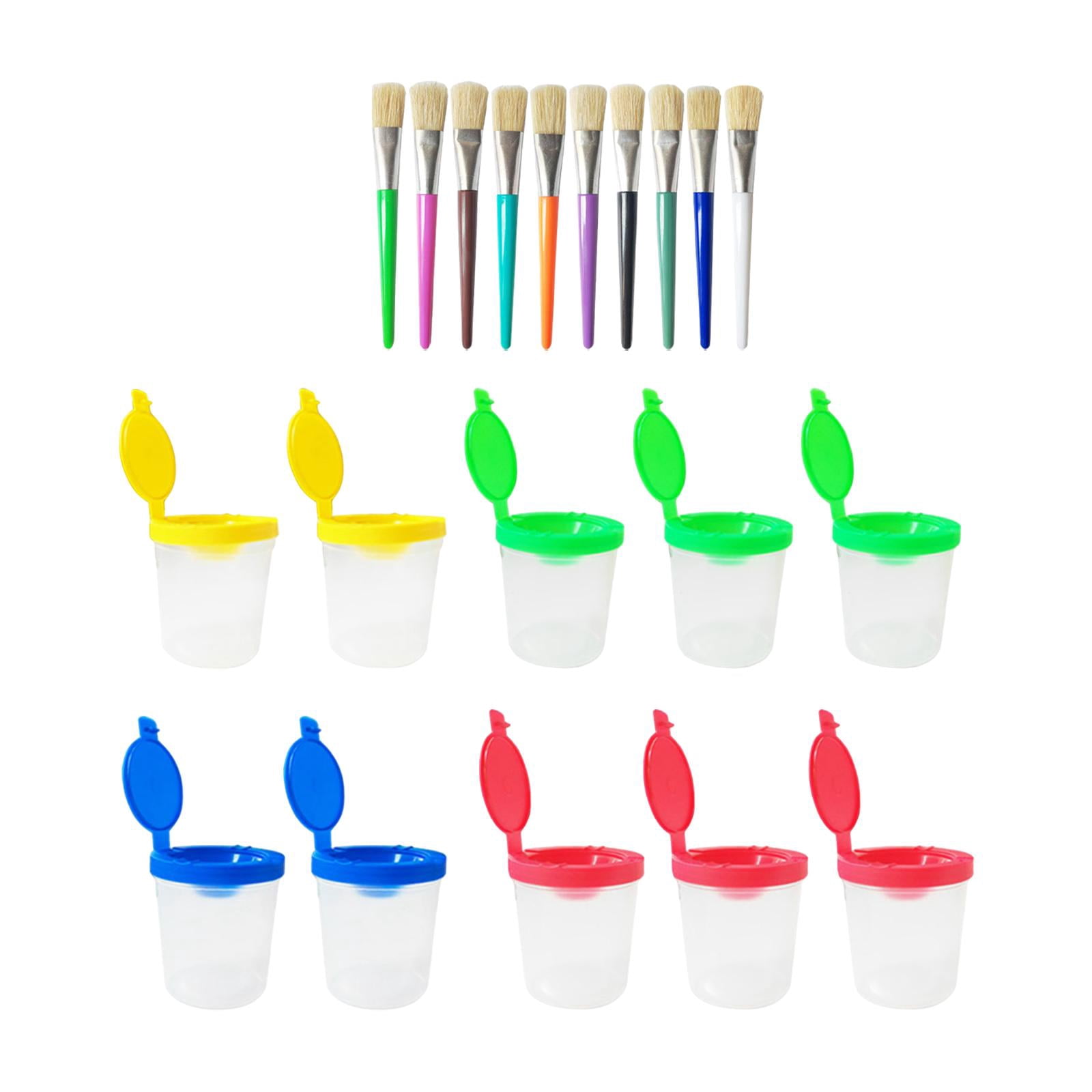 Tachiuwa Paint Cup and Brush Set Art Supplies Tools Easy to Clean Paint Containers for Painting Watercolor DIY Project Home