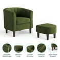 thumbnail image 4 of LINSY HOME Velvet Accent Chair with Ottoman for Living Room, Olive Green, 4 of 8