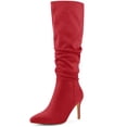 thumbnail image 1 of Unique Bargains Bottes à Talon Aiguille à Bout Pointu pour Femmes Rouge (Taille 9), 1 of 5