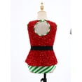 thumbnail image 5 of Alvivi Kids Girls Christmas Dance Jumpsuit Xmas Camisole Striped Gymnastics Leotard Sparkly Sequins Sleeveless Bodysuit Red 6, 5 of 7