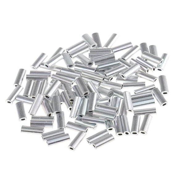 Almencla 100 Pcs Manchons à Sertir de Pêche en Aluminium Simples Manchon de Fil de Tube 1,0 mm