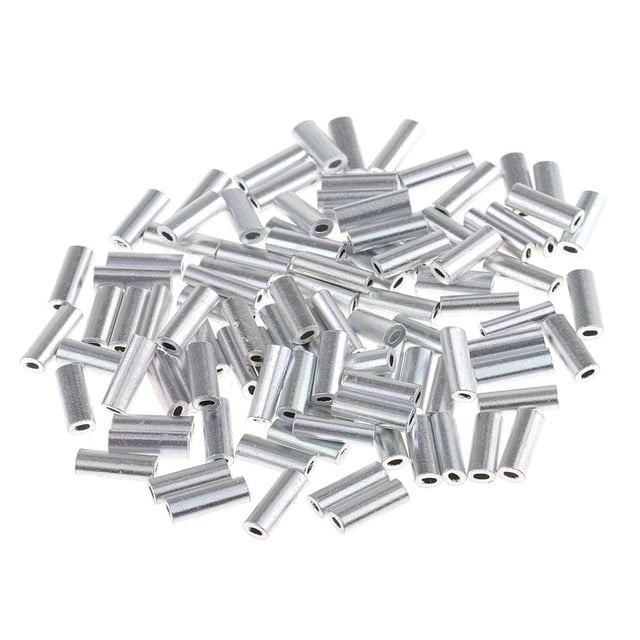 100 unidades/paquete longitud, conjunto de manga de crimpado individual, tubo de aluminio para pesca 10 mm shamjiam Mangas de crimpado de pesca