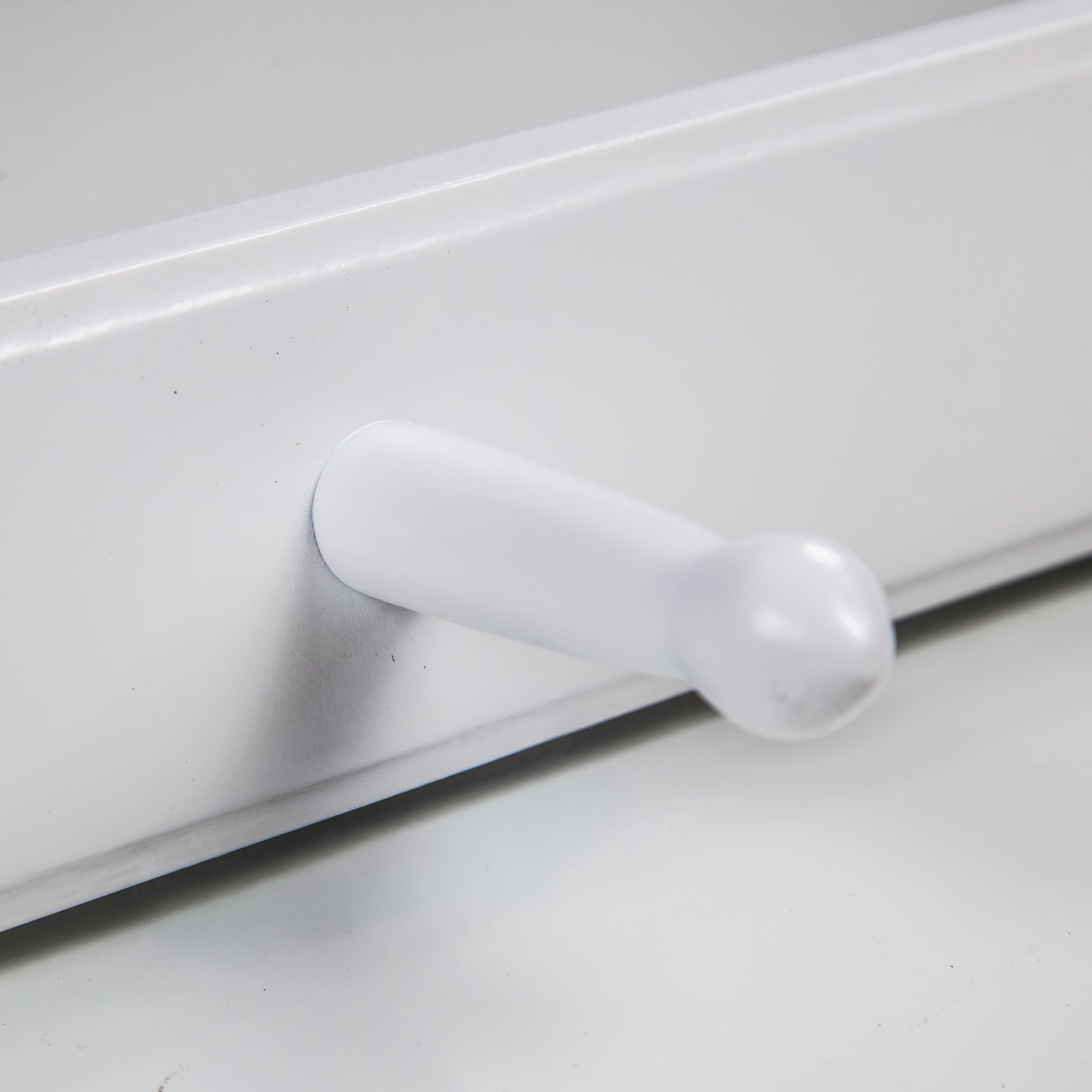 White Wood Dalton Triple Robe Hook, Bathroom, Closet, and Entryway Wall Mount