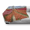thumbnail image 2 of Netherlands Soft Flannel Fleece Throw Blanket, Landscape of Tulips Field Hot Air Balloons and Windmill Spring, Cozy Plush for Indoor and Outdoor Use, 70" x 90", Vermillion Multicolor, by Ambesonne, 2 of 5