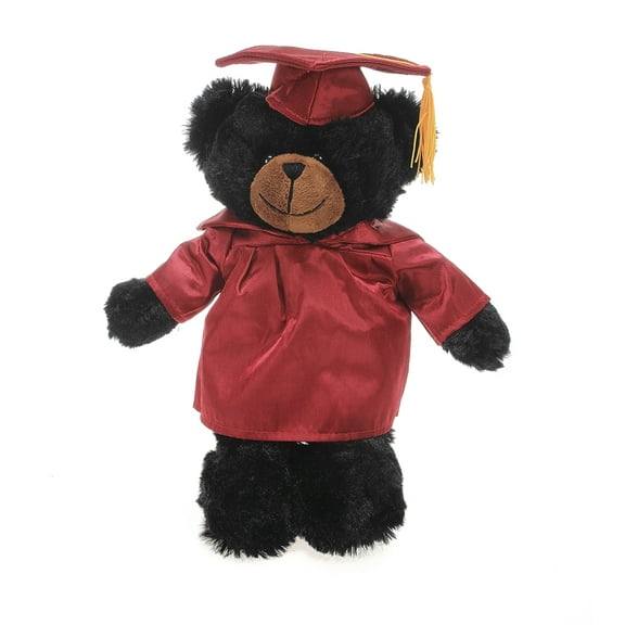 Made by Aliens Black Bear Plush Stuffed Animal Toys Present Gifts for Graduation Day, Personalized Text, Name or Your School Logo on Gown, Best for Any Grad School Kids 12 Inches
