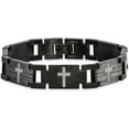 thumbnail image 4 of Chisel Stainless Steel Polished and Matte Black IP-plated with 1/4 carat Diamond Bracelet - 8.5" Natural Diamonds, 4 of 7