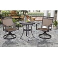thumbnail image 6 of 3 Piece Patio Dining Set Outdoor Furniture, Alum Sling Swivel Chair Set With 28 Inch Round Tile Top Bistrotable, 6 of 20