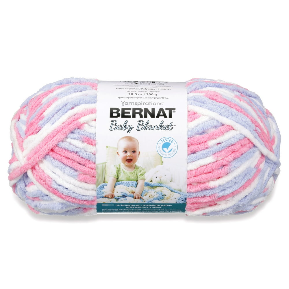 Bernat Baby Blanket Yarn, (300g/10.5oz), Pink/Blue Ombre