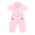 thumbnail image 2 of Miaeowve Toddler Kids Wild One Birthday Outfit One Piece Zookeeper Jumpsuit Button Down Coveralls Pink 5T, 2 of 7