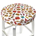 thumbnail image 3 of Disketp Hot Dog Pizza Funda Redonda para Taburete, Funda de Cojín para Silla de Bar Suave y Elástica-12 inch, 3 of 7