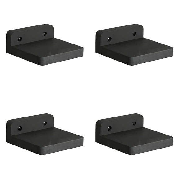 CSSJKYJ 4 Pack Small Floating Shelves, 5x5 Inches Wall Shelf, Rustic Wood Small Wall Mounted Shelves for Bedroom, Living Room, Kitchen, Bathroom Decor (Black)