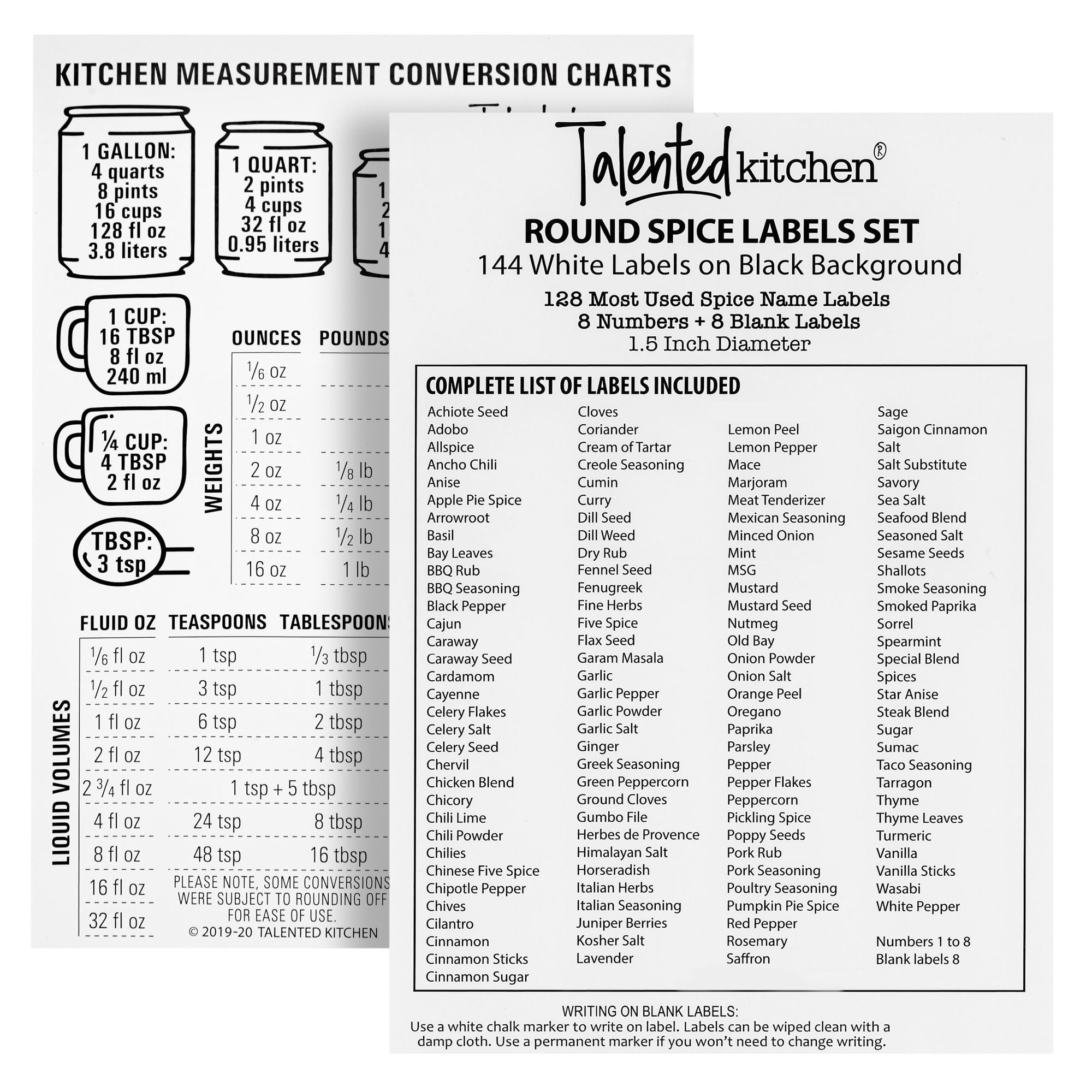 Talented Kitchen 24 Glass 6 oz Spice Jars with Lids and Labels, Large Glass  Spice Jars with Shaker Lids, Sift/Pour, Course Shakers, Clear and