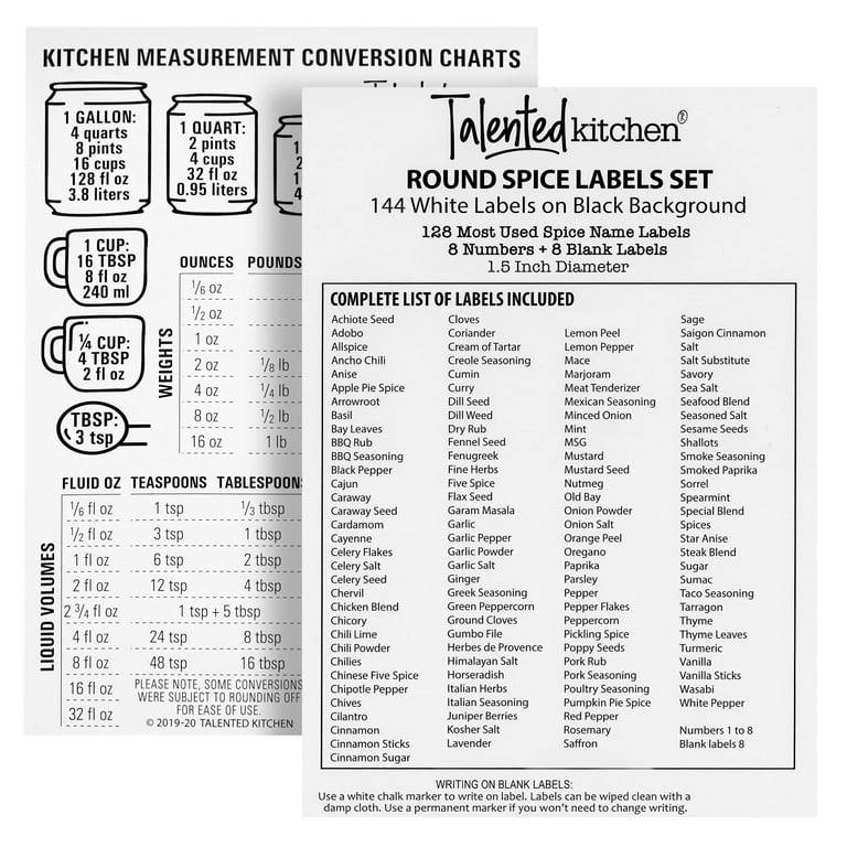 Talented Kitchen 14 Pcs Large Glass Spice Jars with Labels