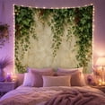 thumbnail image 2 of Green Ivy with Red Berries Over Weathered Stone Wall, Serene Rustic for Nature Lovers, Botanical Wall Art, Housewarming Gift, Tapestry Wall Hanging for Living Room and Bedroom, 2 of 7