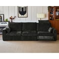 thumbnail image 2 of BEDEEP 125'' Power Recliner Sofa with Headrest, Moduar Cloud Sectional Chenille Reclining Couch, Convertible 3-Seater Sofa Couch for Living Room RV, Black, 2 of 10