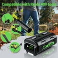 thumbnail image 4 of 1 Pack 8.0Ah Replacement for Ryobi 40v Battery Compatible with Ryobi Battery Fits for Ryobi Battery 40v OP4060 OP4015 OP4026 OP40201 OP40261 OP4030 OP4040 OP40401 OP4050 OP40501 with LED Indicator, 4 of 7