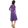 thumbnail image 4 of Women's Casual Basic Comfy 3/4 Sleeve Flare A-line Midi long maxi Dress, 4 of 5