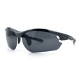 thumbnail image 5 of Polarized Xloop Mens Wrap Around Sport Rimless Oval Plastic Sunglasses Carbon Fiber Black - Black, 5 of 7