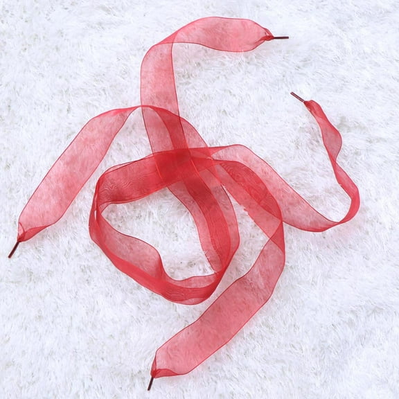 LEORX 1 Pair Ribbon Shoe Laces Women in Dark Red for Show Personality and Sneakers Accessories