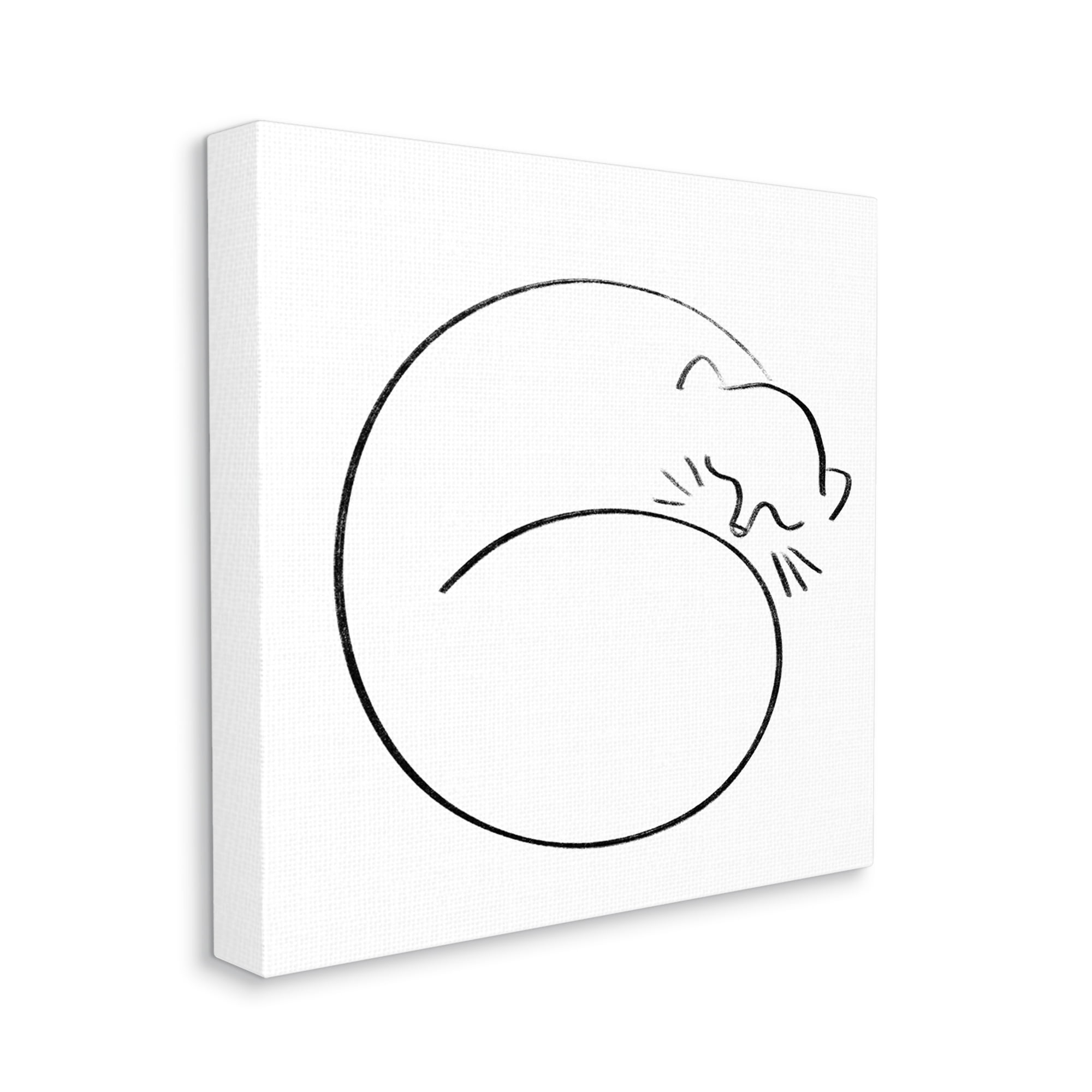 Stupell Minimal Cat Line Doodle Animals & Insects Painting Gallery Wrapped Canvas Print Wall Art
